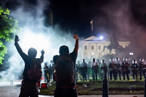 rioters, tear gas, White House
