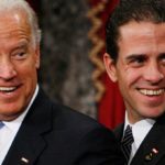 Joe & Hunter Biden over their shoulder smiles