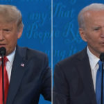trump biden debate split-screen