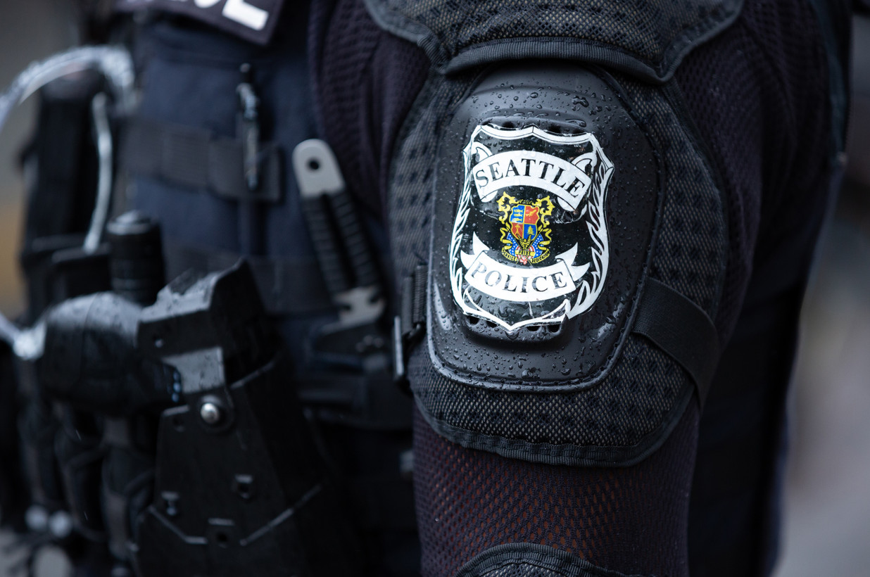 Police officer in riot gear - Seattle