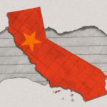 chinese insignia in the shape of california