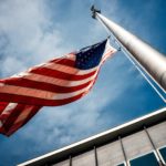 up-angle of american flag