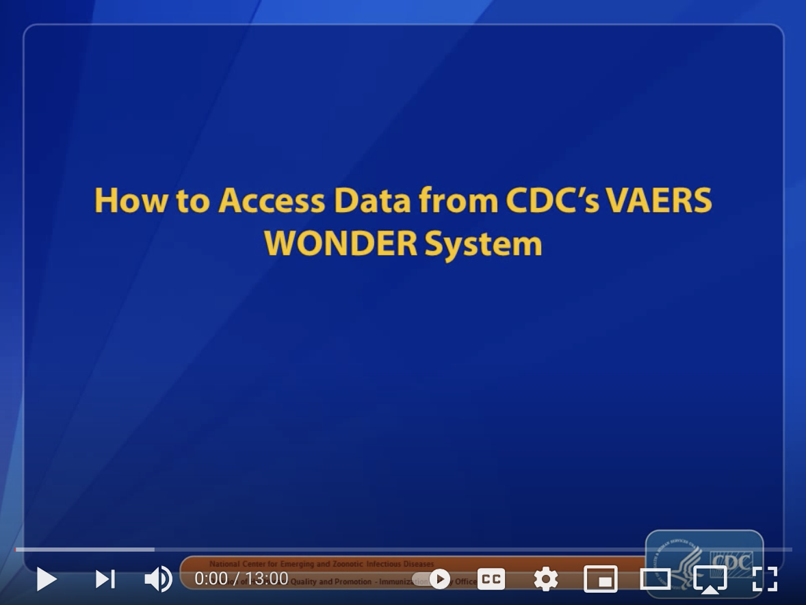 access VAERS CDC data