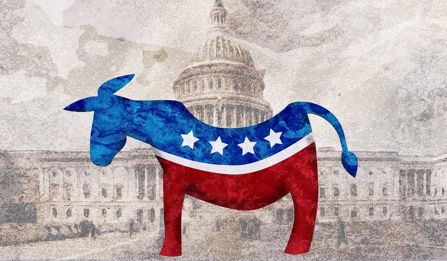 Sway-backed Democratic Donkey overlays the Capital