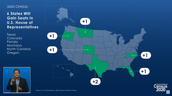 2020 Census - electoral college map