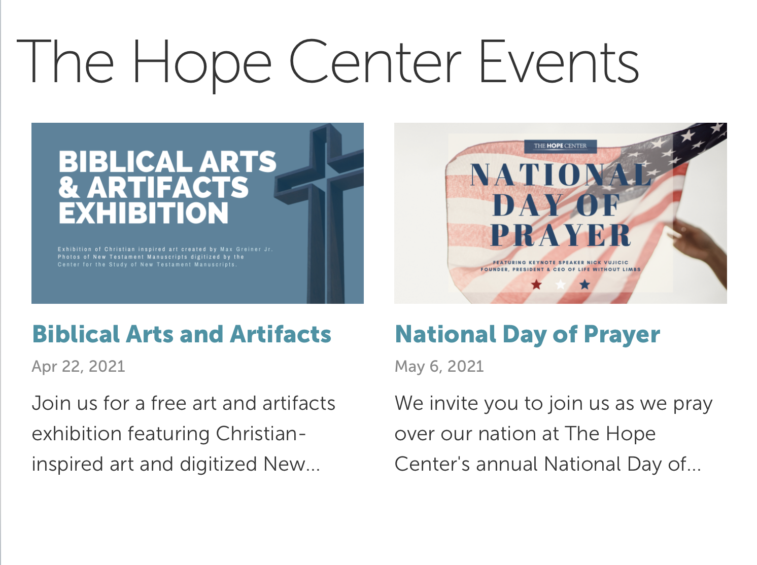 The Hope Center Events