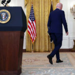 Biden walks away from lectern