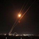 missiles colide over gaza israel