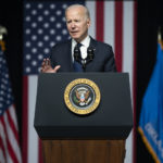 Biden speaks at Presidential Podium
