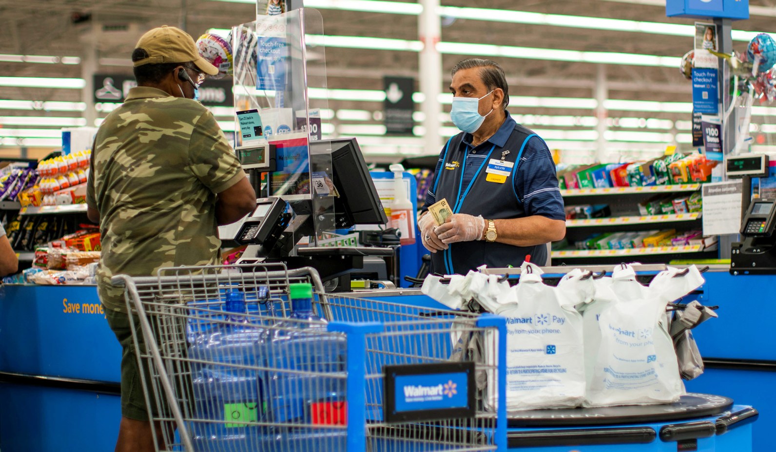 wal-mart - check out - employee & customer