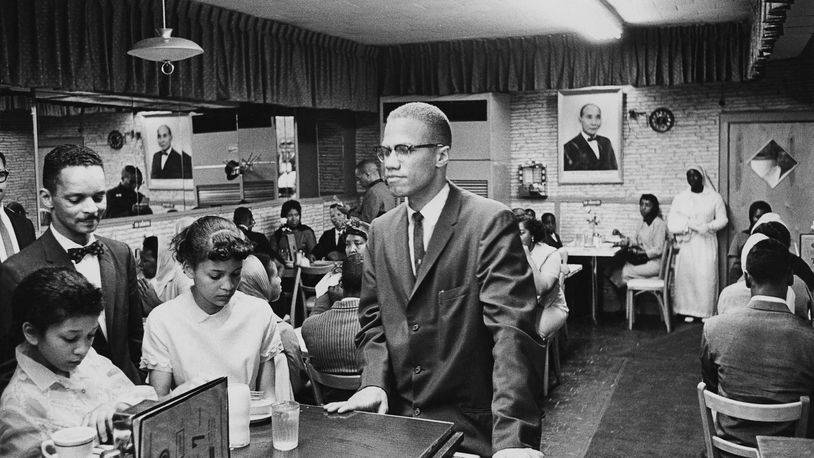 Malcolm X in a diner