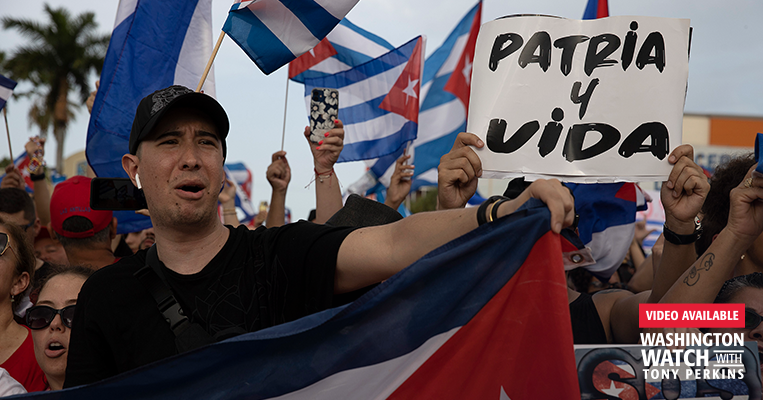 Protester's in Cuba