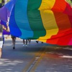 LGBTQ gay flag march