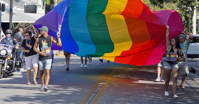LGBTQ gay flag march