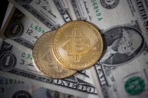 US currency bills & bit-coin