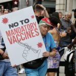 no to mandatory vaccine - protesters