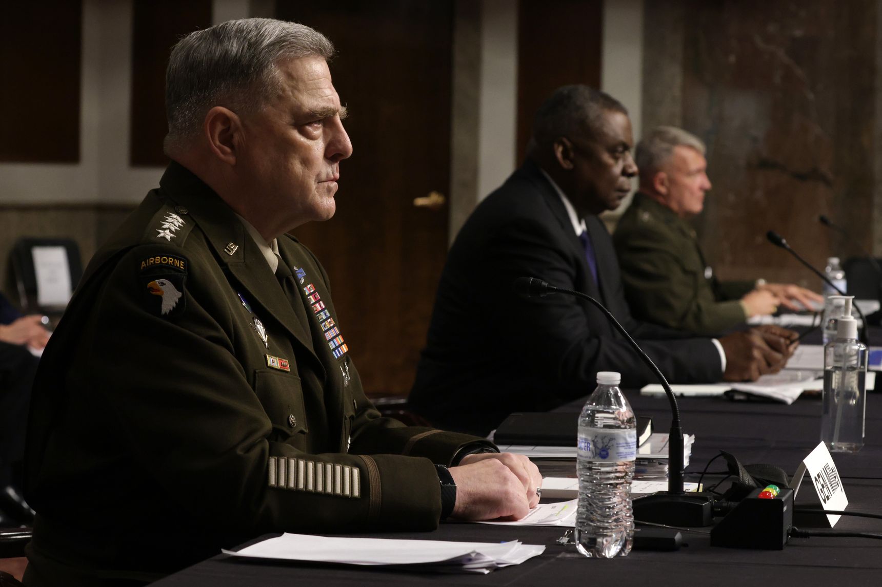 Chairman of the Joint Chiefs of Staff Gen. Mark Milley, Secretary of Defense Lloyd Austin and Commander of U.S. Central Command Gen. Kenneth McKenzie testify