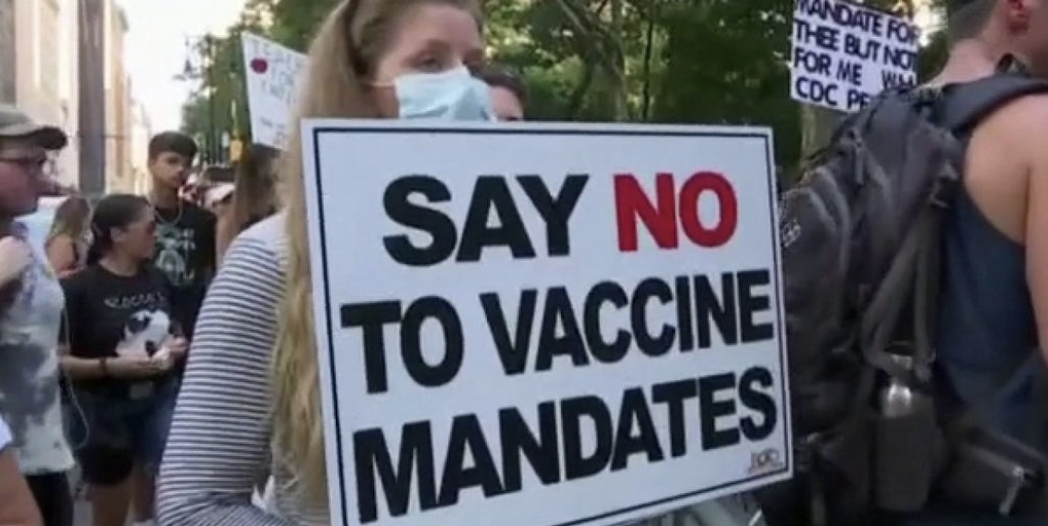 Protester - Say NO to vaccine mandates