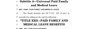 Title XXII - Paid Family and Medical leave Benefits