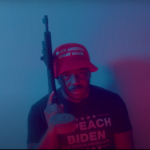 man rifle MAGA hat Impeach Biden Tee