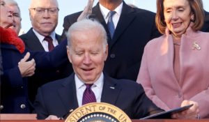 Biden Top Dems - signing the Infrastructure Investment and Jobs Act