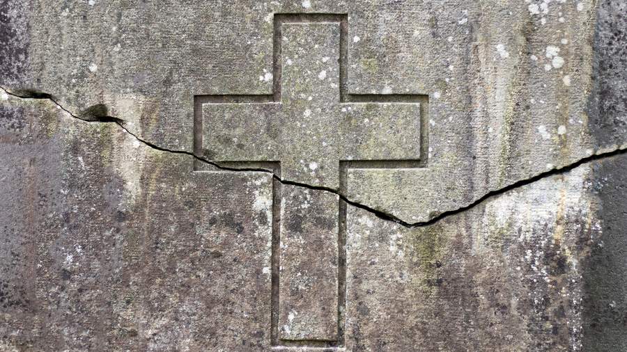 Etched Stone Cross-fractured
