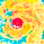 Thermal image of hurricane