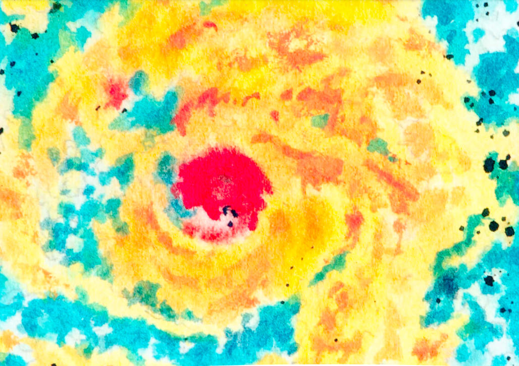 Thermal image of hurricane