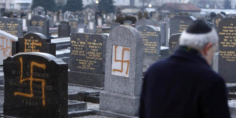 antisemitism - defaced graves - swastika