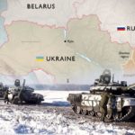russia invading ukraine - map