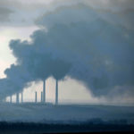 smoking shelled Ukrainian power plant