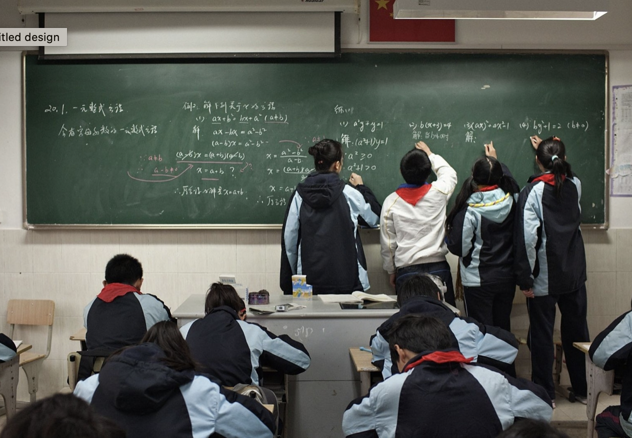 Chinese students doing math