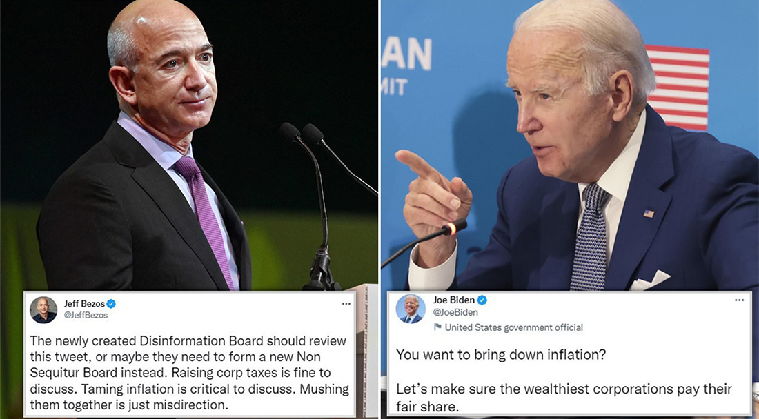 Bezos vs Biden twitter posts