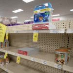 shelves empty of baby formula