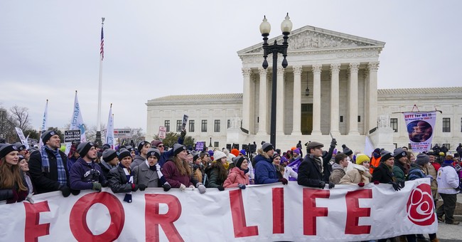 Pro-life rally in front of SCOTUS building