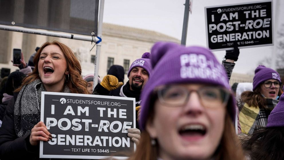 Pro-life protesters post-roe generation
