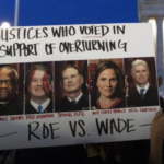 Protester poster listing conservative justices