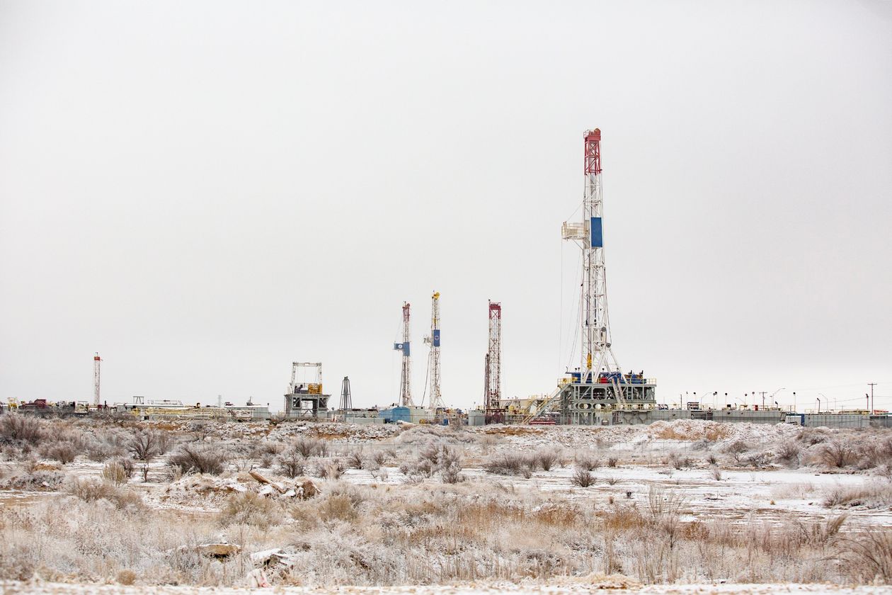 icy oil rigs near Odessa, TX