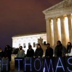 Protesters on SCOTUS steps Impeach Thomas