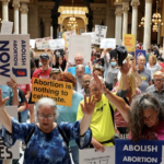 Pro-life protesters pray in IN statehouse