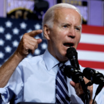 Biden speaks angry finger points