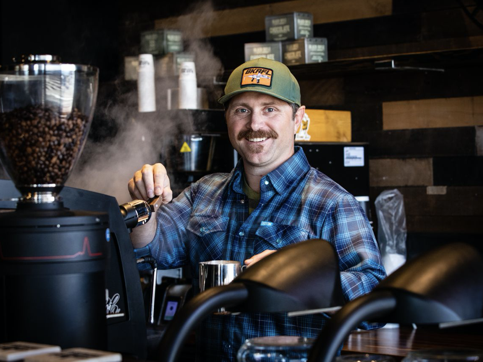Evan Hafer brewing Black Rifle Coffee