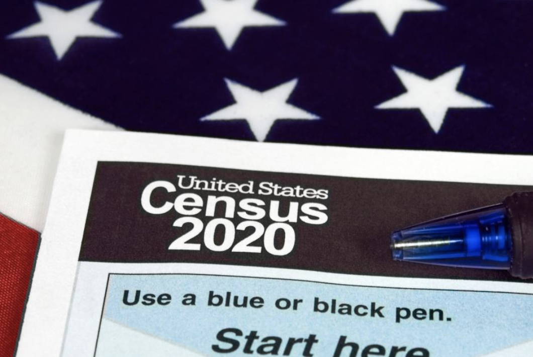 US Flag with Census form
