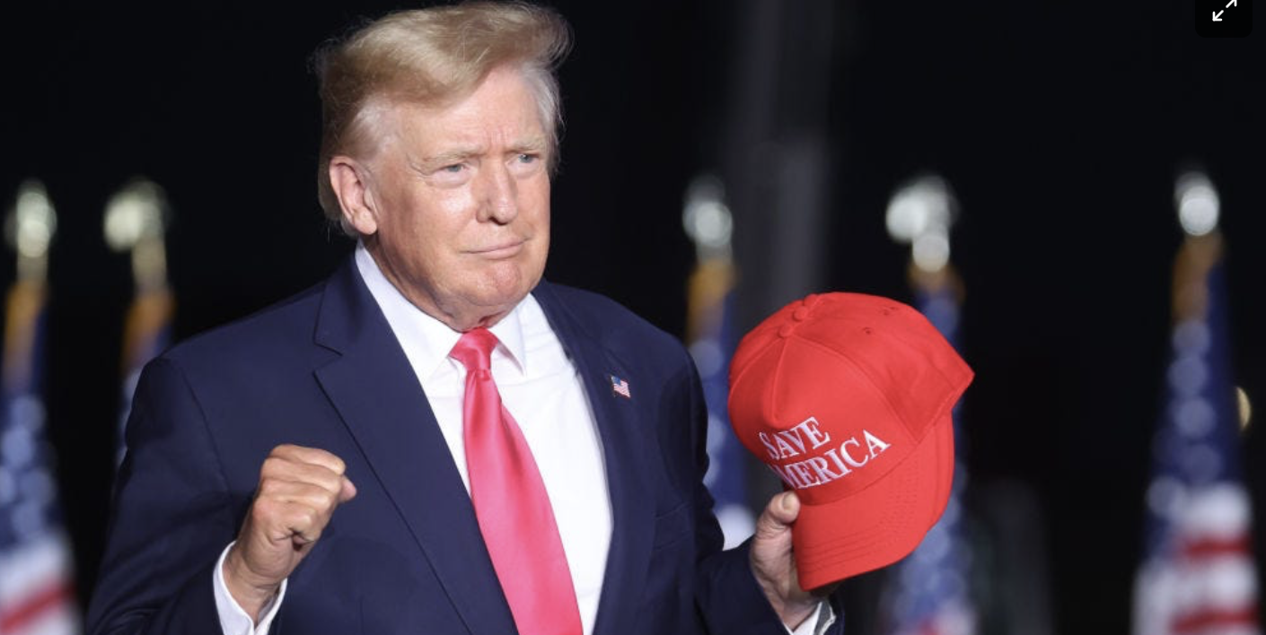 xTrump with Save America hat