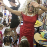 Drag Queen story hour in library