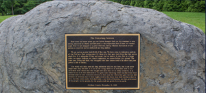 Gettysburg Address on boulder at Gettysburg field