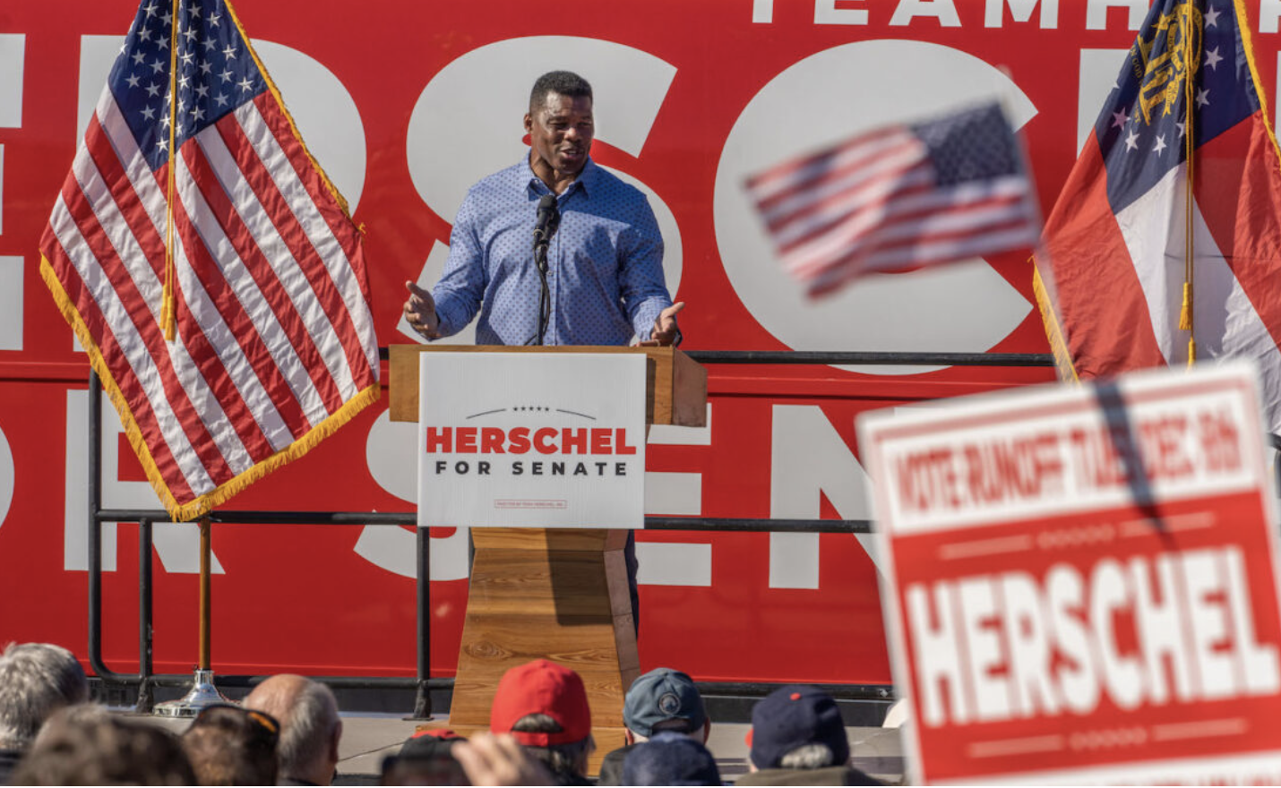 Herschel Walker campaigns in GA