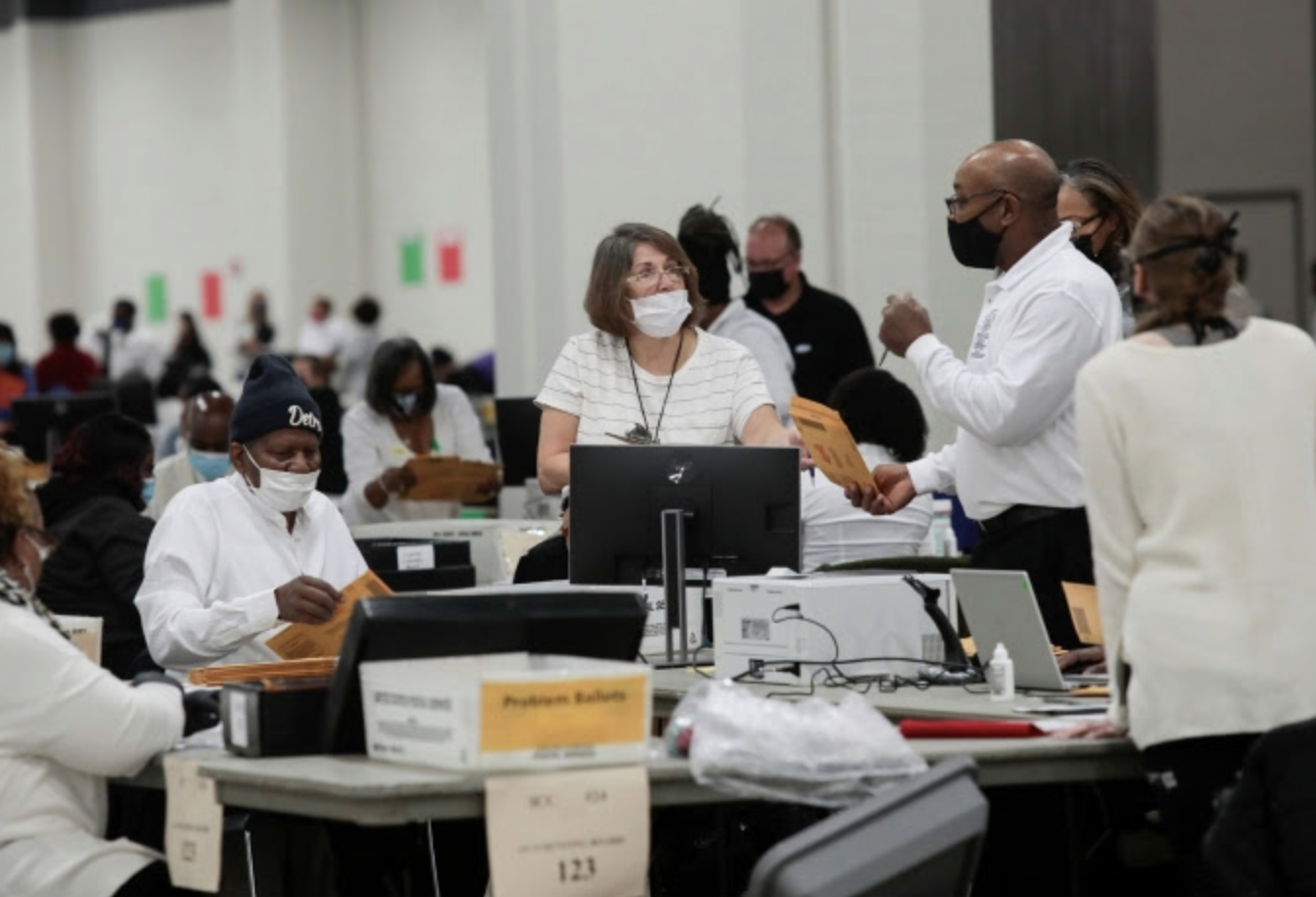 Poll workers - TCF Center in Detroit, MI