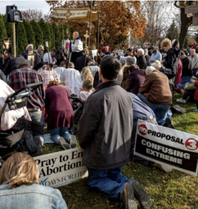 Pro-life prayer in MI -NO to Proposal #3