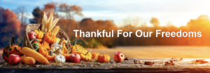 Thankful for freedoms - cornucopia
